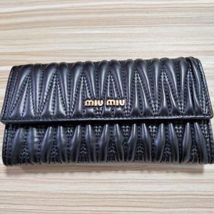 miumiu classic jacquard embossed wallet